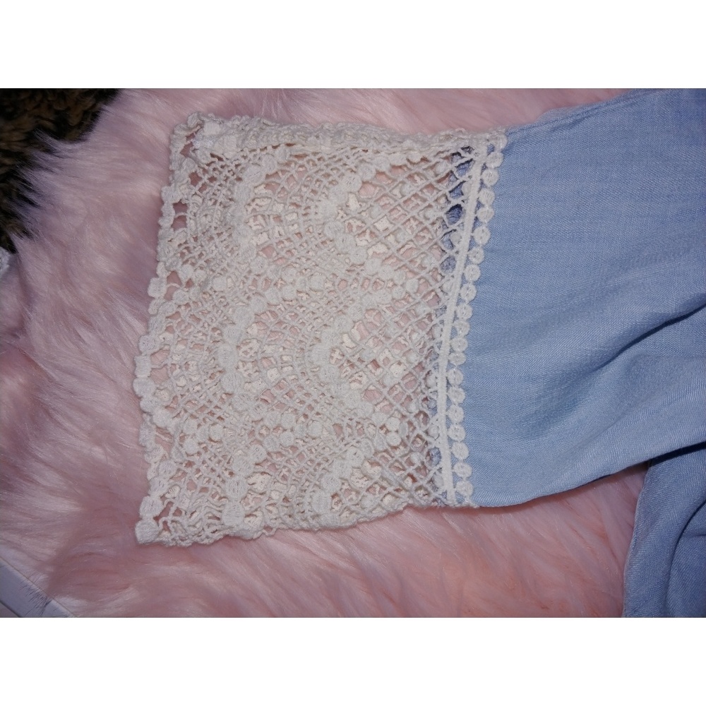 Wild blue Lyocell Chambray boho crochet medium - Picture 4 of 7